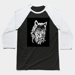 he wolf ecopop in chicano style mandala pattern art Baseball T-Shirt